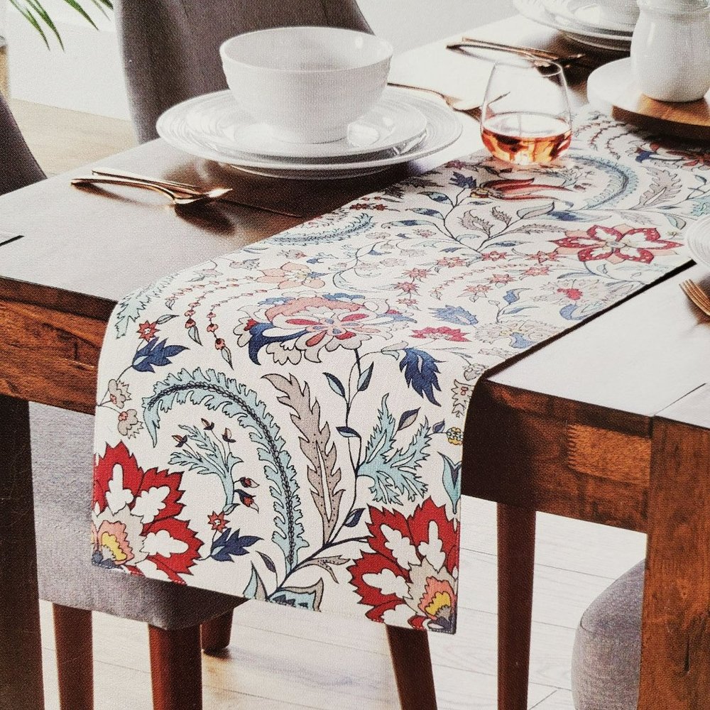 Better Homes and Gardens Floral Table Runner, Reversible Fall Flowers 72" NEW
